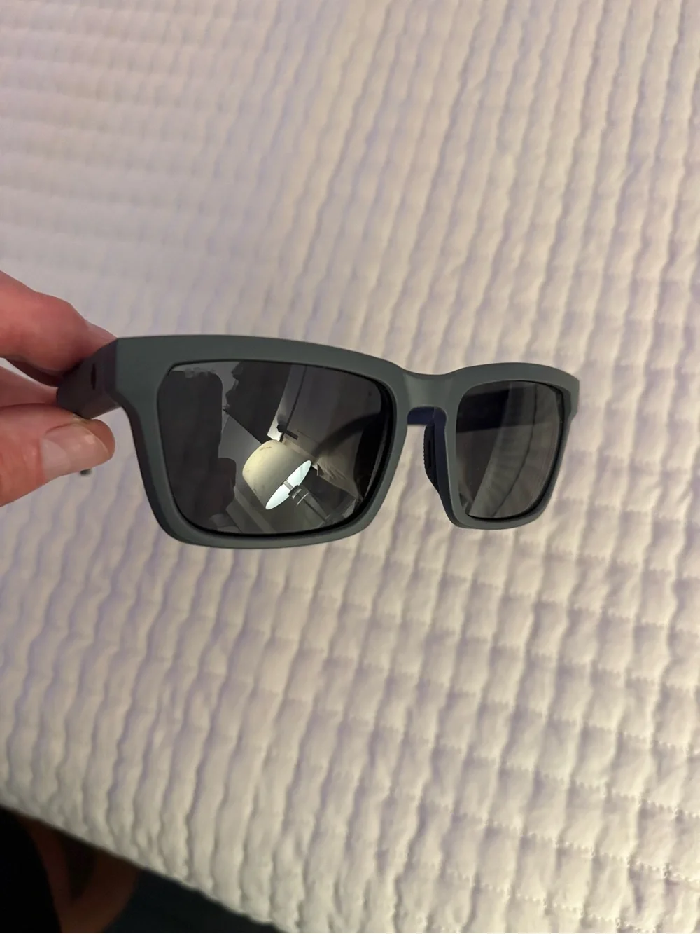 SPY Helm Men's Matte Gray Frame Sunglasses with Dark Lenses